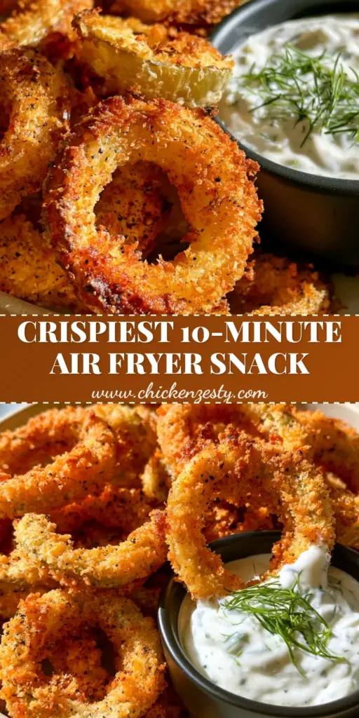 Air Fryer Banana Peppers: The Ultimate Extra-Crispy Appetizer Recipe 4 A close-up vertical shot of crispy air fryer banana peppers in a ceramic bowl with a side of ranch dip on a marble surface.