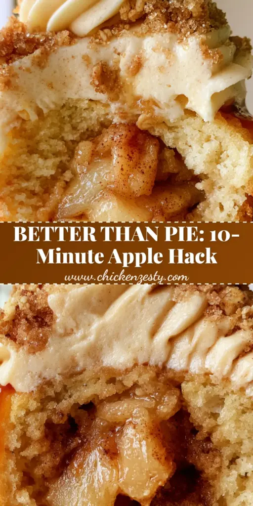 A tall Apple Pie Cupcake with a stiff ivory cinnamon buttercream swirl, toasted oat crumble, and a glistening amber caramel drizzle.