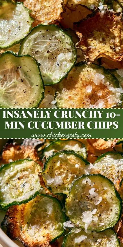 A heap of air-fried cucumber chips with golden-brown charred edges in a matte white ceramic bowl.
