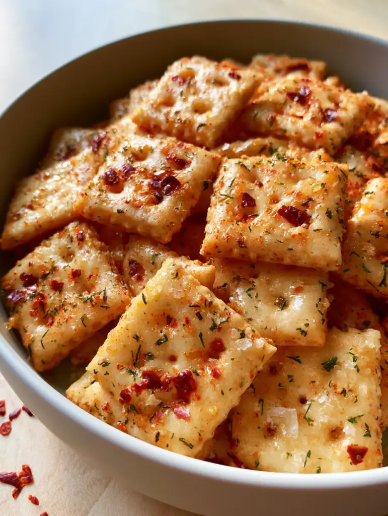 Alabama Firecrackers: The Ultimate Spicy Southern Party Snack 1 Detailed view of the embossed docking holes on glistening Alabama Firecrackers.