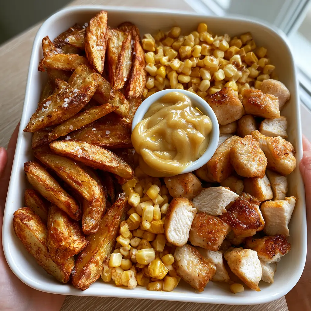 Bite-sized pan-seared chicken breast cubes served on a white ceramic platter as part of picky eater recipes.