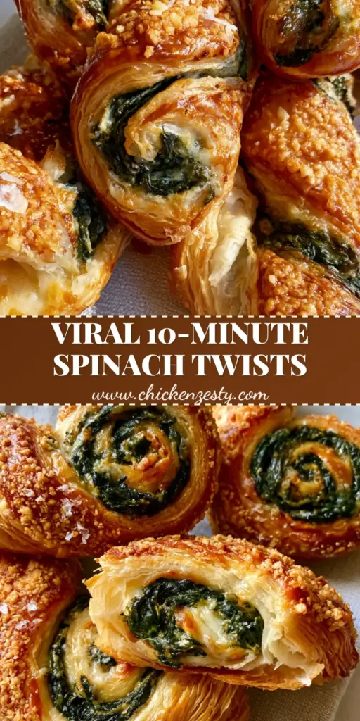 A stack of golden-brown Parmesan Spinach Cheese Twists on a grey linen napkin, showing flaky layers and melted cheese.