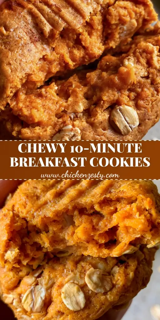 A stack of thick, rustic sweet potato breakfast cookies with a fork-press pattern and golden edges. (sweet potato breakfast cookies)