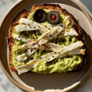 Close-up of thick-cut sourdough toasted to golden brown for avocado toast mummies. (avocado toast mummies)