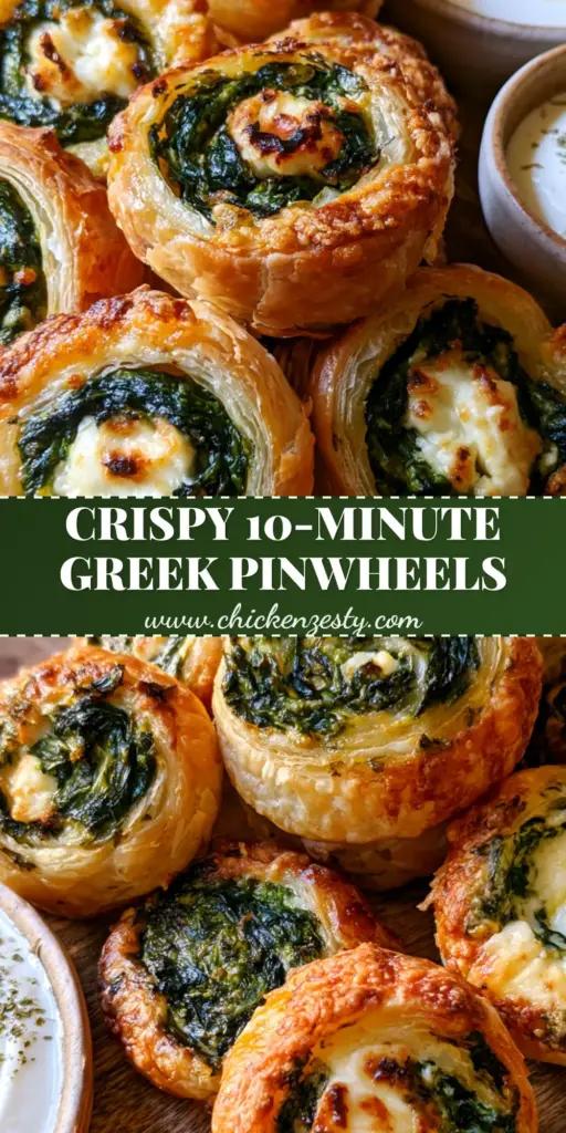 A rustic wooden board overflowing with golden-brown Spinach and Feta Pinwheels, showing flaky layers and melted cheese.