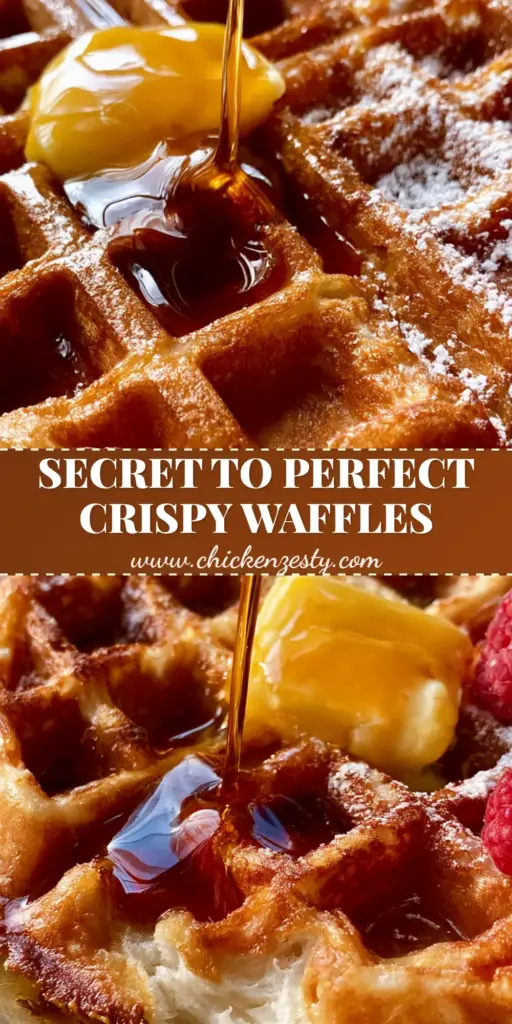 Waffle Recipes: The Ultimate Crispy Belgian Waffle Guide 3 A stack of crispy Belgian waffles with melting butter, maple syrup, and raspberries. (waffle recipes)