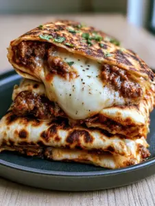 A handheld photo of ground beef tortilla wraps on a charcoal plate featuring distinct golden-brown leopard spotting. (ground beef tortilla wraps)